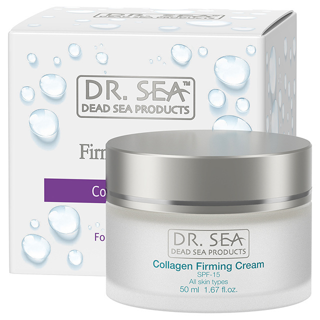 Dr. Sea Collagen Firming Cream SPF 15 - Lifting and Firming Cream with Vegetable Collagen & Dead Sea Minerals for All Types Skin