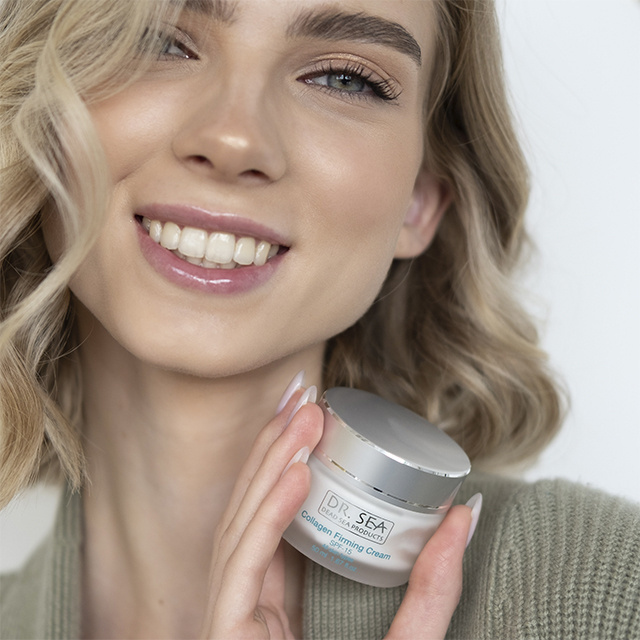 Dr. Sea Collagen Firming Cream SPF 15 - Lifting and Firming Cream with Vegetable Collagen & Dead Sea Minerals for All Types Skin