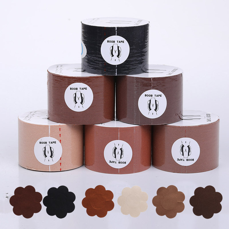 Nude Brown New Skin Tan Uplift Boob Tape Waterproof DIY Breast Lift Breast Tape With Nipple Cover