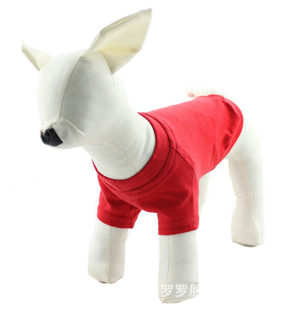 2024 Wholesale Pet Clothes 100% Cotton Plain Dog T Shirt Clothes for small medium large dog