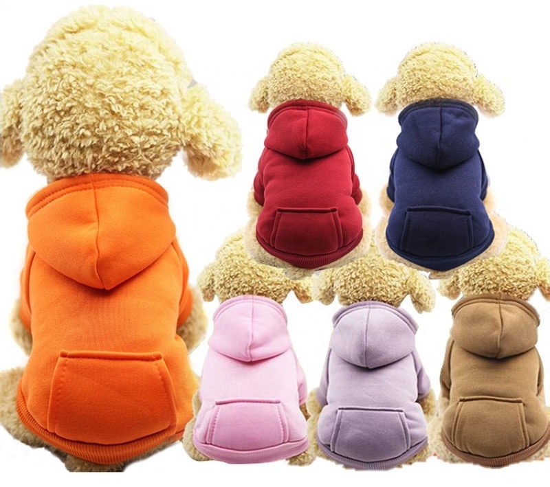 Wholesale Cheap Multicolor Soft Fleece Warm Pet Custom designer Hoodie Blank Diy Dog Pet Clothes