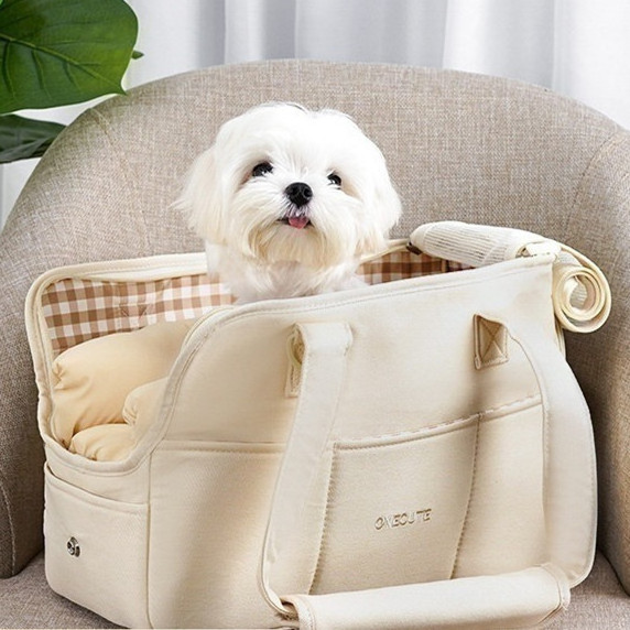 Pure Color Pet Outdoor Bag Dog Cat CarrierFoldable Portable Soft-sided Pet Carrier Tote Bag Small Dog Cat Carrier Purse With Adj