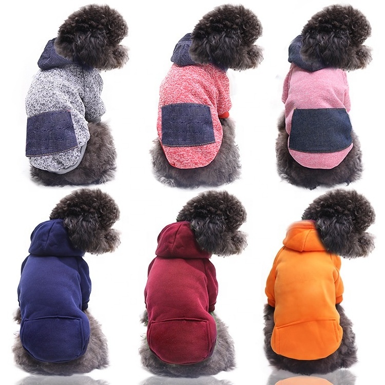 Wholesale Cheap Multicolor Soft Fleece Warm Pet Custom designer Hoodie Blank Diy Dog Pet Clothes