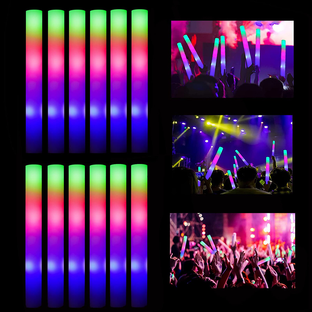 Led light up foam sticks for concert wedding led glow stick led blinking light flashing foam glow stick