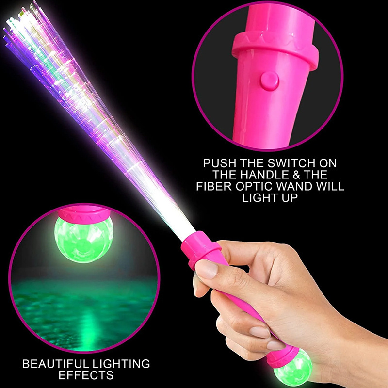 Best-Selling LED Light up Mini WhiteFiber Optic Toy Wand White Glow Stick Party  Cat Christmas Fiber Optic Light-Up Wands