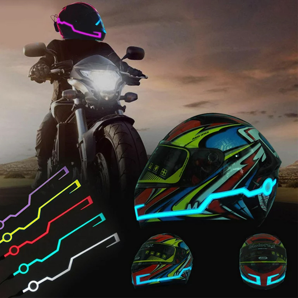 Motorcycle Helmet Strip Light Bar Fluorescent New Diy Helmet Cover Decor Light Product Bar Led Riding Signal Light Strip