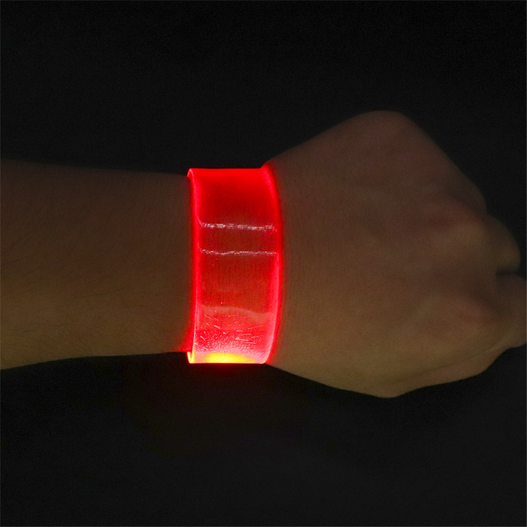 Customized Logo Engraved Cuff Music Beat Magnet Led Flashing Light Up Bracelet for party supplies