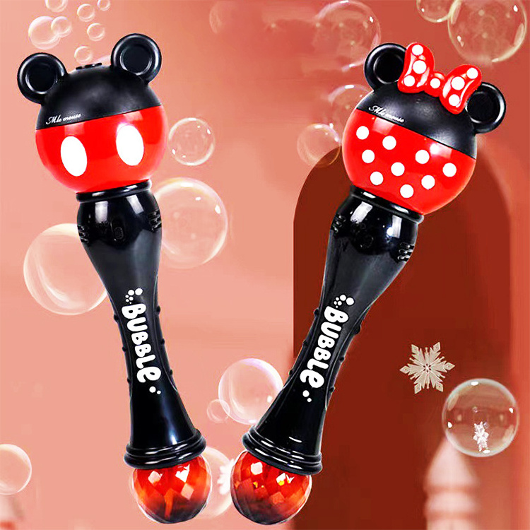 Little Kids Mickey Mouse Light and Sound Musical Bubble Wand, Includes Bubble