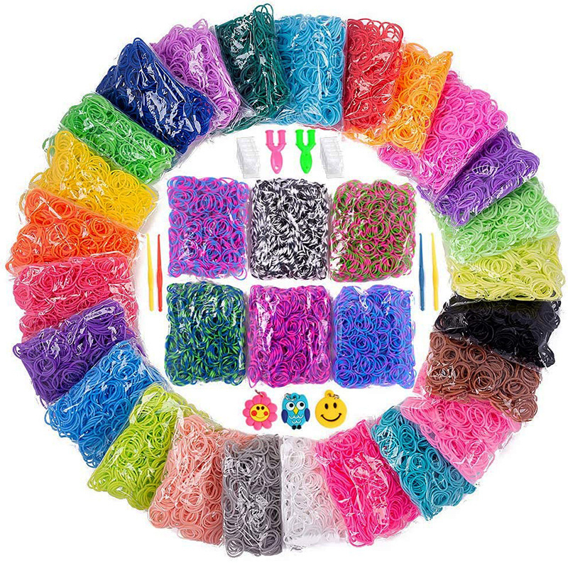 Rainbow Rubber Bands Kit, Bracelet Making Set for Boy Girl Weaving DIY Craft Gift Set