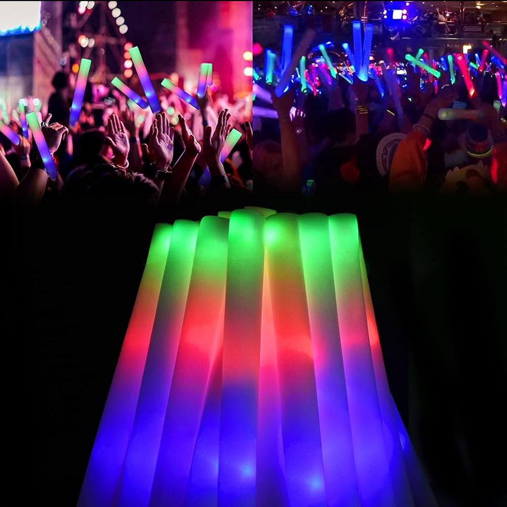 Led light up foam sticks for concert wedding led glow stick led blinking light flashing foam glow stick