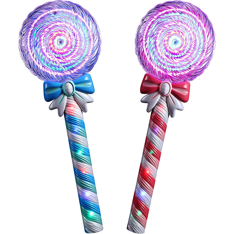 Led Light-up Toy Lollipop Glow Sticks Girls Princess Flashing Fairy Wand Sticks Birthday Party Dress Decor Jumbo Clown Lollipop