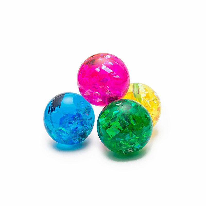 Waterproof Glitter Led Water Bouncy Ball Flashing Bouncing Rubber Ball With Rope