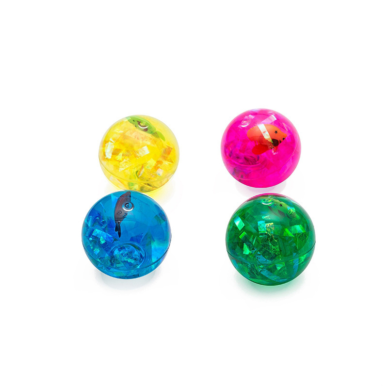 Waterproof Glitter Led Water Bouncy Ball Flashing Bouncing Rubber Ball With Rope