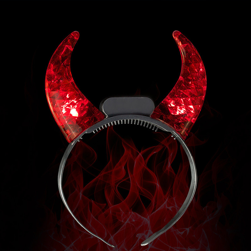 Christmas Headbands Led Color Change Flashing Light up Devil Horn Headband Led Halloween for Party Supplies Women Easter 1000pcs