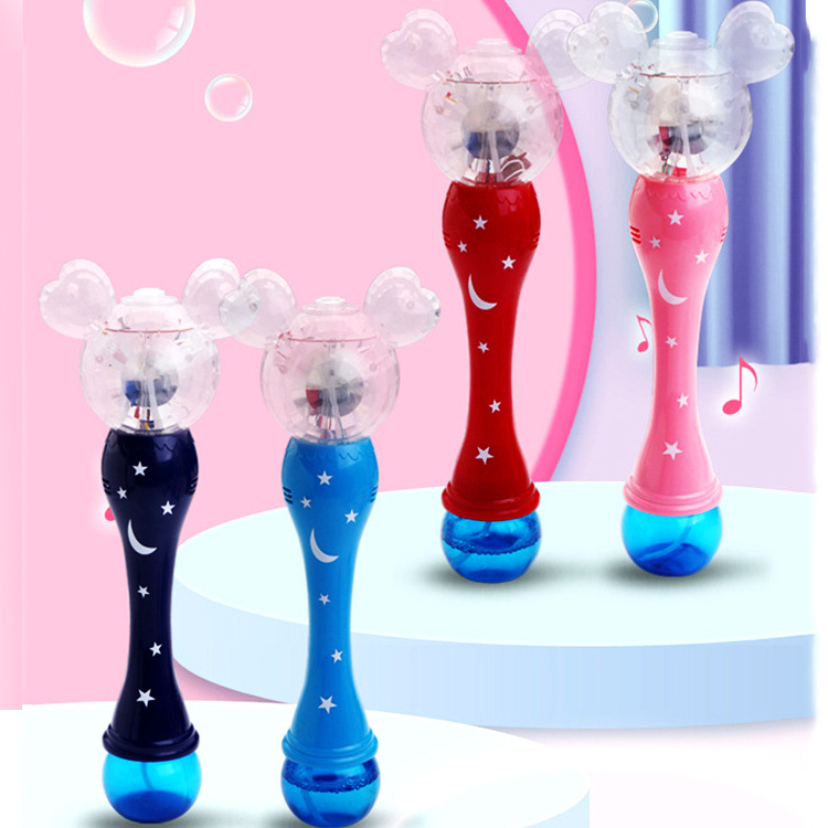 Electric LED Flashing Light Bubble Magic Wand Toy Gift Item Mickey Mouse Kids Toys Bubble Wand WIth Led Lights And Music