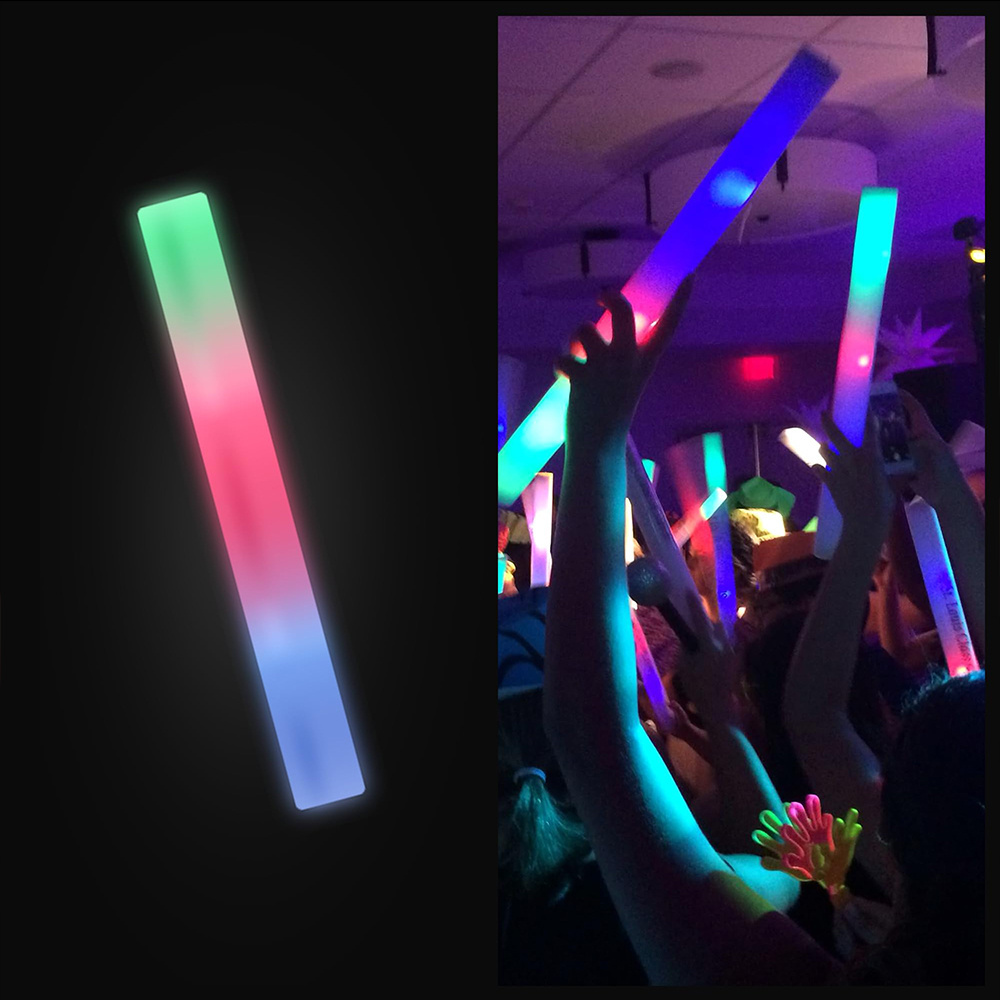 Led light up foam sticks for concert wedding led glow stick led blinking light flashing foam glow stick