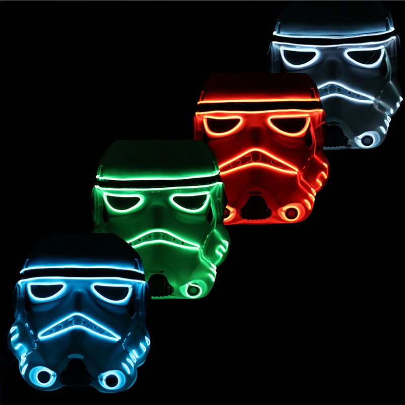 Led Halloween Pirate Mask Cosplay Light Up Halloween Mask Costume Scar One Eyed Pirate Face Party Mask