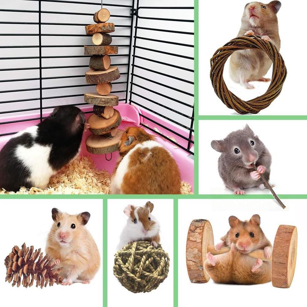 Hot Selling Natural Wooden Hamster Toys Chinchilla Hamster Chew Toys Set With Factory Direct Sale Price