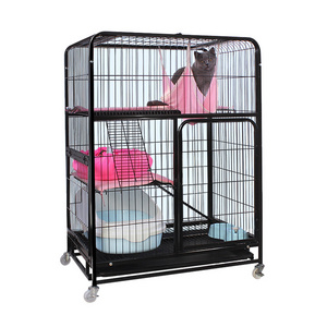 OEM China Factory Metal Wire Mesh Cat Crate Two Door Folding Portable Dog Crates Animal Pet Cage