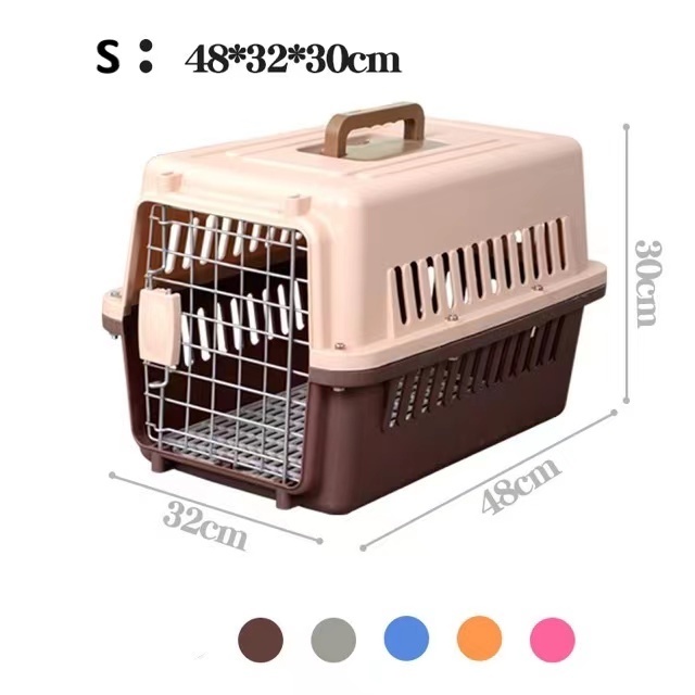 Easy Carry Portable Travel Pet Cats Dogs Cage Carrier Crate Outdoor Kennel Box