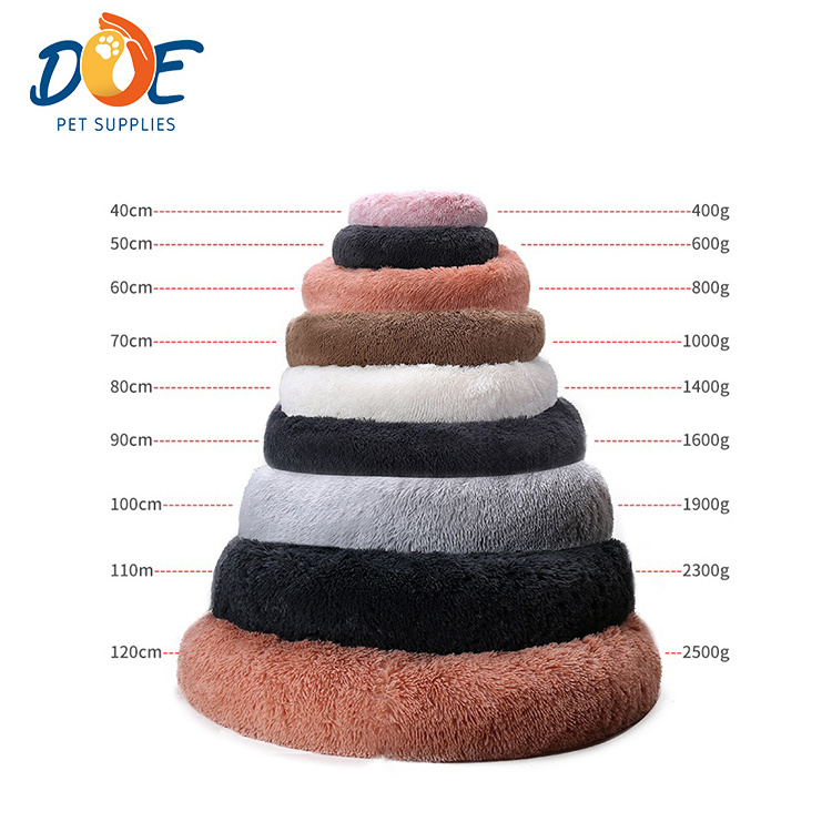 Doe Pet Dog Cat Bed Comfortable Plush Donut Dog Bed Soft Washable Cat Bed Removable Pet Mat Large Fiber Luxury Pet Supplie