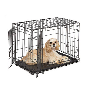 Wholesale Durable Portable Foldable  Two-Door Top-Load Stainless Steel Dog Pet Cage For Sale