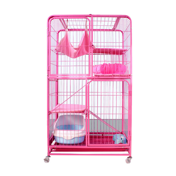 OEM China Factory Metal Wire Mesh Cat Crate Two Door Folding Portable Dog Crates Animal Pet Cage