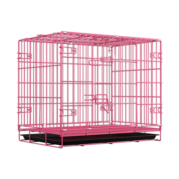 Wholesale Durable Portable Foldable  Two-Door Top-Load Stainless Steel Dog Pet Cage For Sale