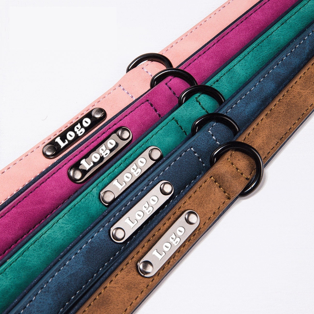 Factory Hot Sale Pet Collar Cool Fashion PU Leather Collar for Dog Heavy Duty Dog Collar Luxury