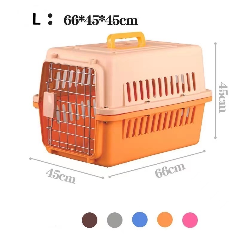 Easy Carry Portable Travel Pet Cats Dogs Cage Carrier Crate Outdoor Kennel Box