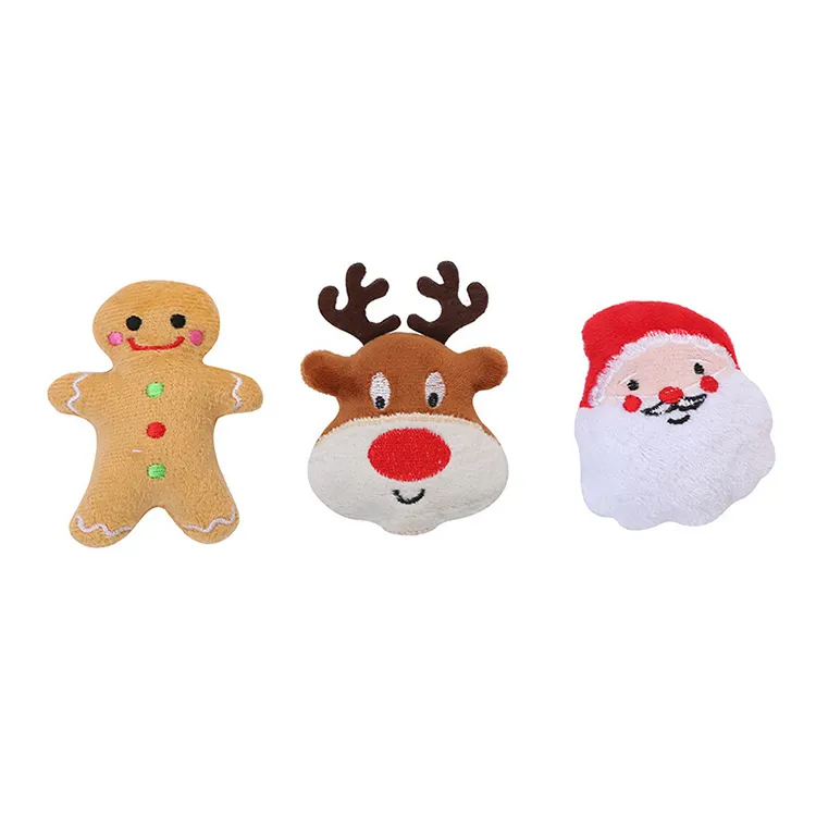 Woven Christmas Pet Cat Toys Delicate Mini Small Toys Bulk Wholesale Cheap Santa Claus Doll Toys