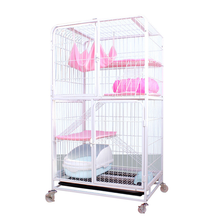 OEM China Factory Metal Wire Mesh Cat Crate Two Door Folding Portable Dog Crates Animal Pet Cage