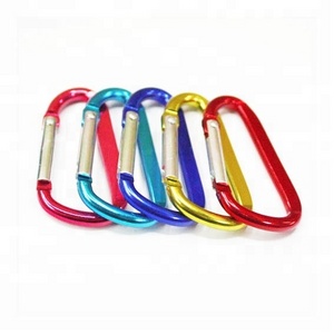 Wholesale Carabiner Clip Aluminum D-Ring Spring Loaded Gate Small Keychain Carabiner Clip Set for Outdoor Camping Mini Lock Hook