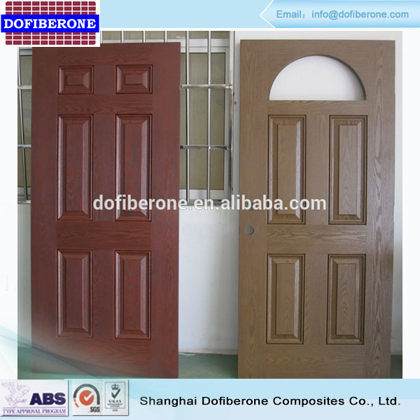 US UK standard fiberglass SMC Mahogany woodgrain texture door manufacturer