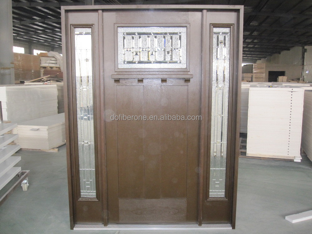 US UK standard fiberglass SMC Mahogany woodgrain texture door manufacturer