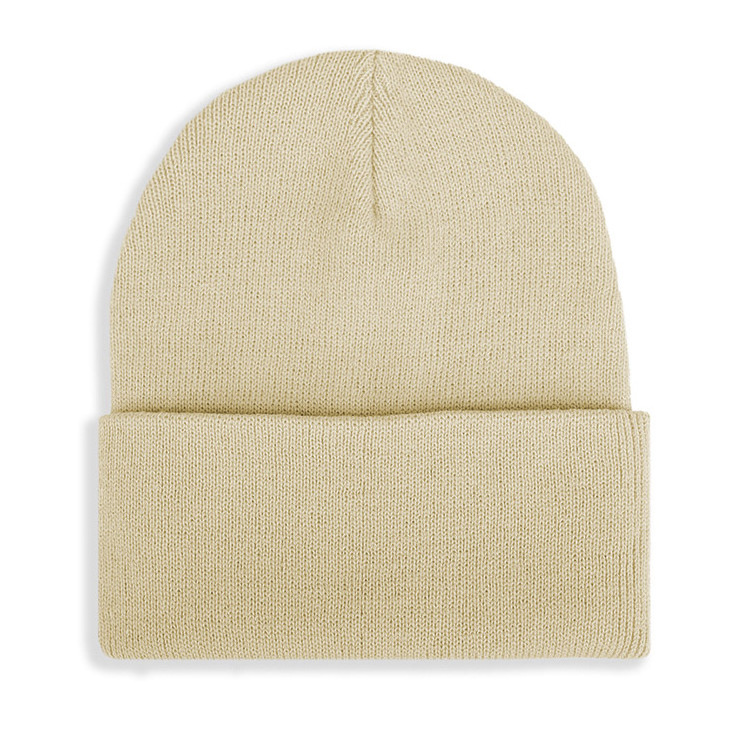 Wholesale High Quality Daily Warm Winter Hat For Man and Woman Classic Acrylic Blank Custom Logo Knit Cuff Beanie