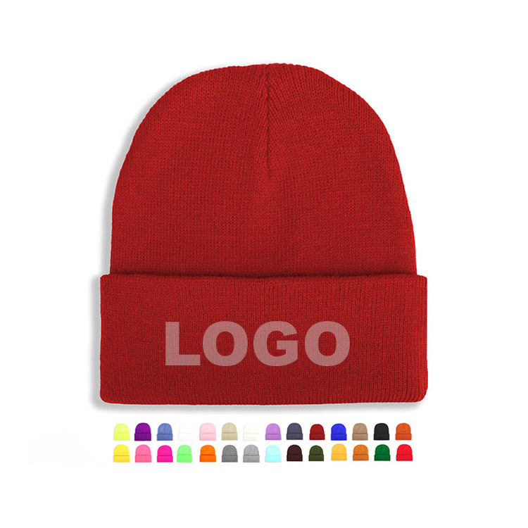 Wholesale fashion beanie hats custom embroidery custom logo winter crochet hat thick beanie hats