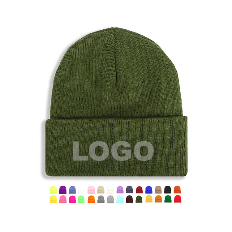 Wholesale fashion beanie hats custom embroidery custom logo winter crochet hat thick beanie hats