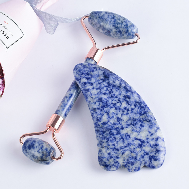 best selling Blue jade gua sha scraping massage tool stone guasha boards