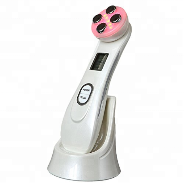 High frequency ultrasonic photon therapy removing facial wrinkles led light electric RF EMS facial massager