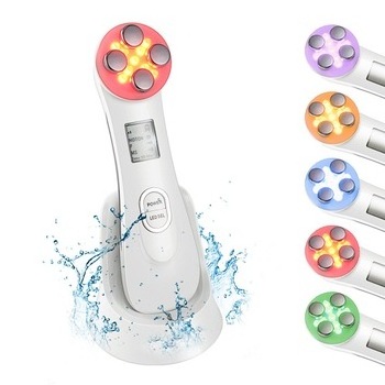 High frequency ultrasonic photon therapy removing facial wrinkles led light electric RF EMS facial massager