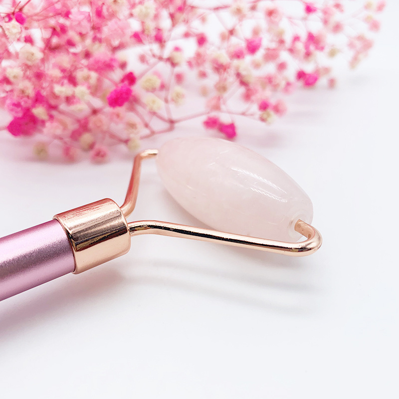 Jade Roller 100% Natural Beauty Massage For Face Facial Jade Stone Double Rose Quartz Jade Roller