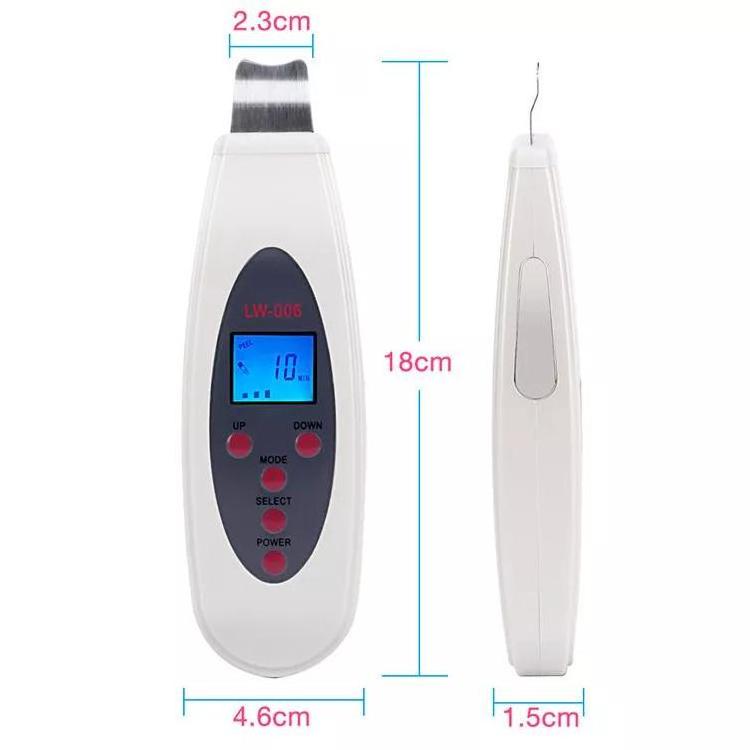 Portable electric facial dead skin peeling machine professional sonic face cleaning spatula LCD ultrasonic skin scrubber