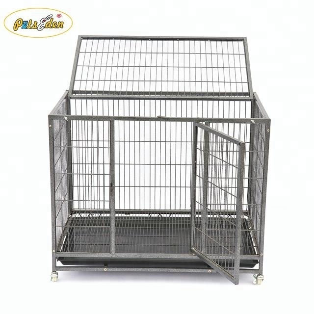 Heavy Duty Large Metal Cage Dog Crate With Wheels