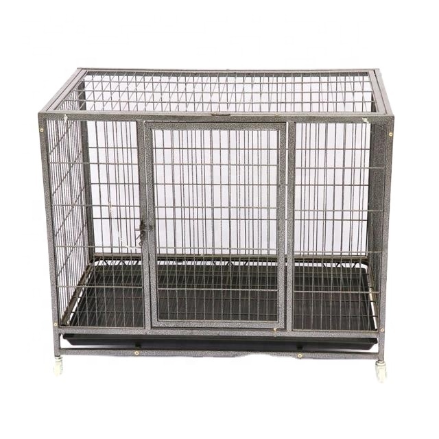 Heavy Duty Large Metal Cage Dog Crate With Wheels