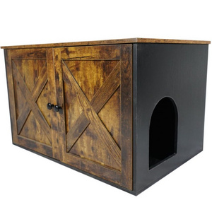 Wooden Cat Crate Wood Cat Litter Box for Bedroom Living Room