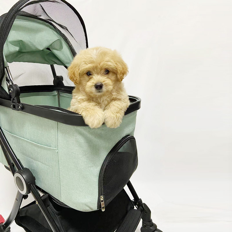 Dog Stroller for  Pet Jogger Stroller for single Dogs Breathable Animal Stroller with 4 Wheel and Storage Space Pet