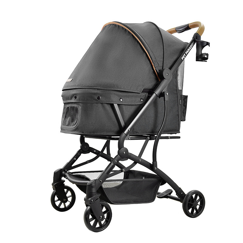 Fashion Pet Trolley Custom Logo OEM Stroller For Medium Dog /Big dog Aluminum Luxury Pet Stroller Black