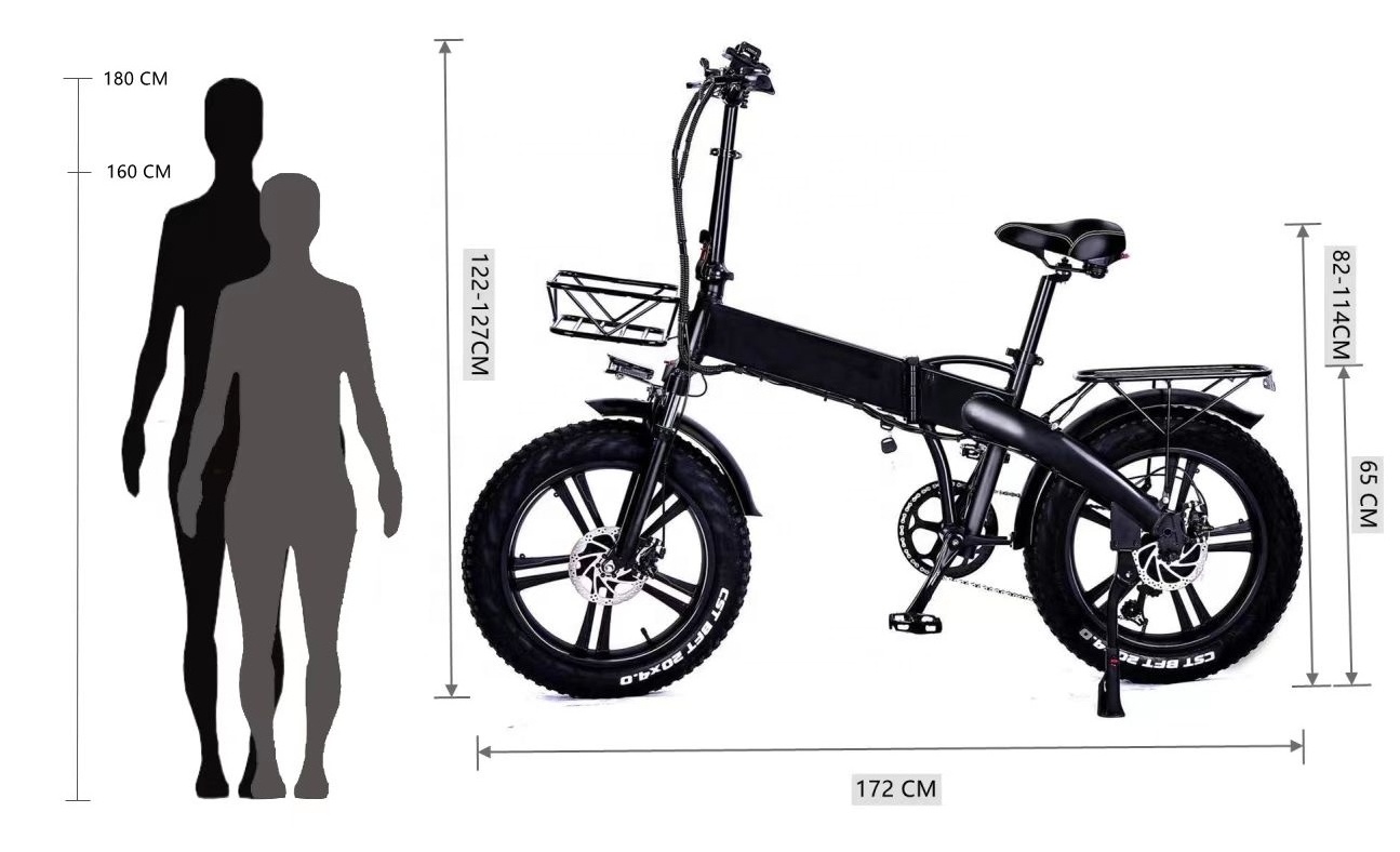 EU Warehouse Ebike  Fat Tire Electric Bicycle 20 inch Full Suspension Electric Folding Bike 250W/500W/750W