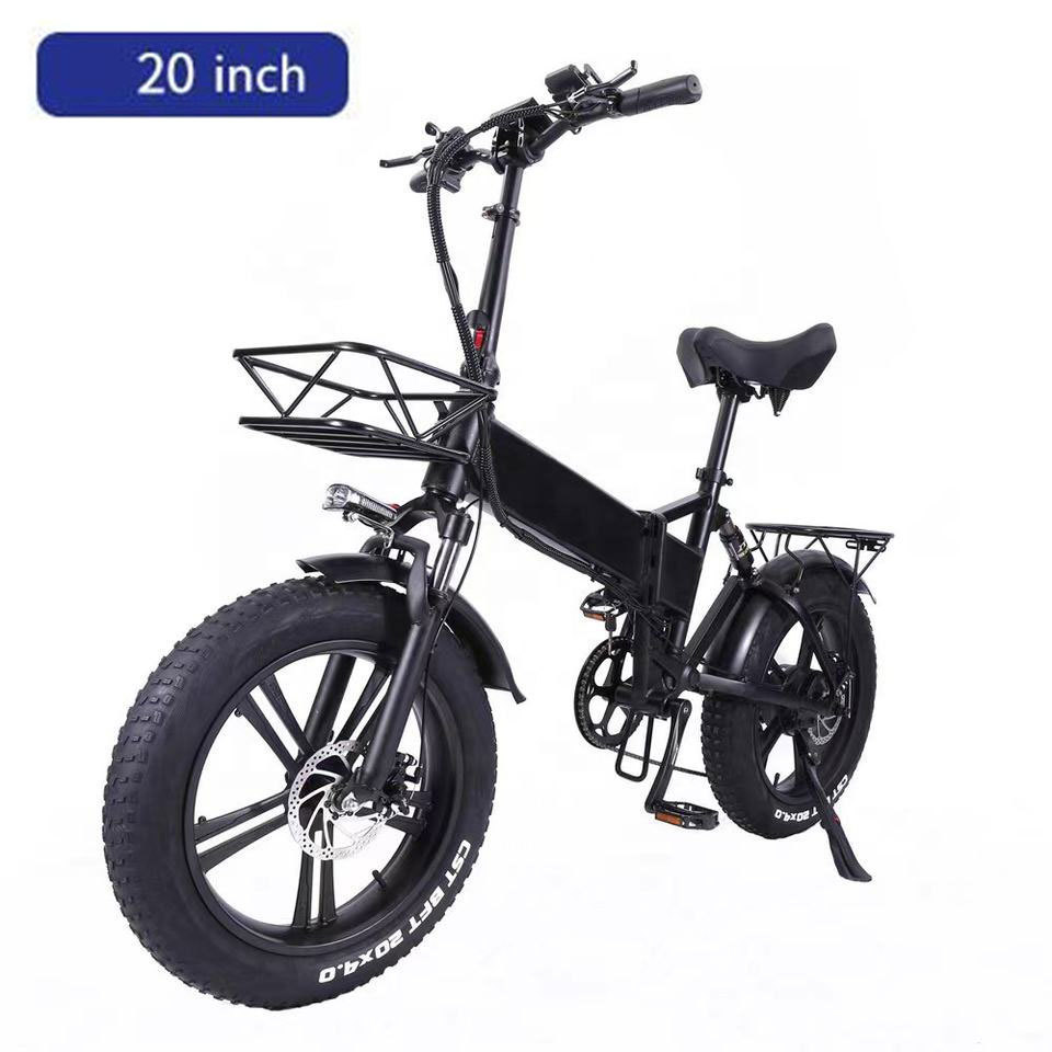 EU Warehouse Ebike  Fat Tire Electric Bicycle 20 inch Full Suspension Electric Folding Bike 250W/500W/750W